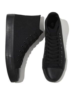 High Top Canvas Sneakers Casual Walking Shoes Side Zipper